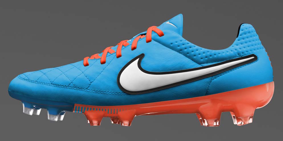 blue and orange nike soccer cleats