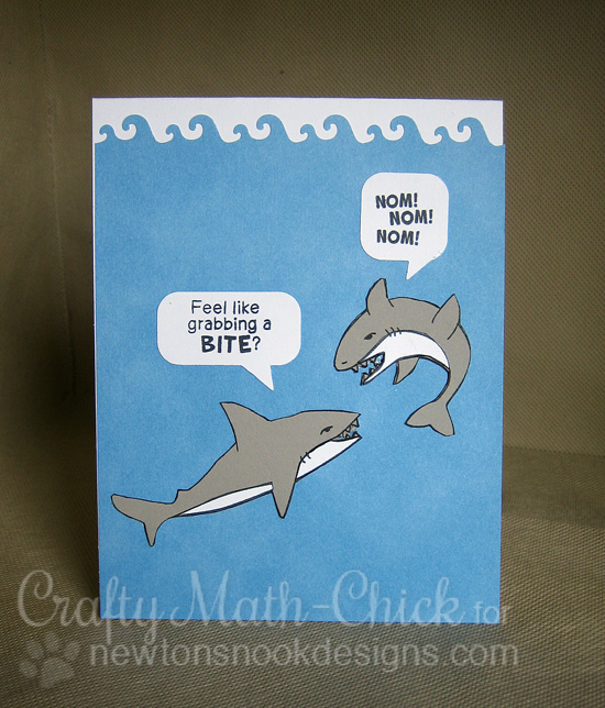 Shark card by Crafty Math-Chick | Shark Bites Stamp set by Newtons Nook Designs