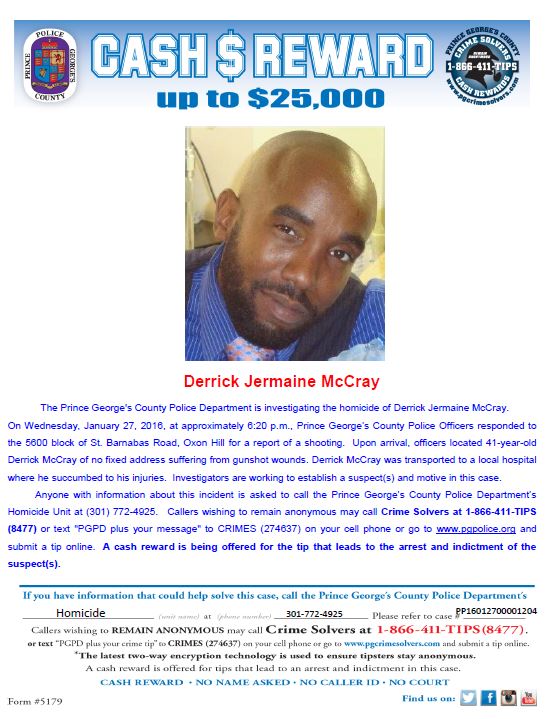 PGPD News Detectives to Canvass Oxon Hill Community in Homicide