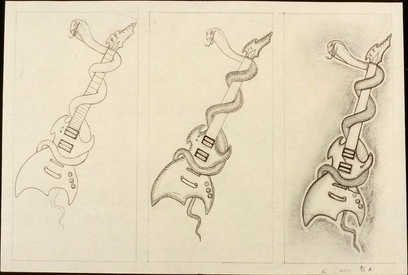 Kurt Cobain High School Art Drawing ~ Stratocaster Guitar Culture