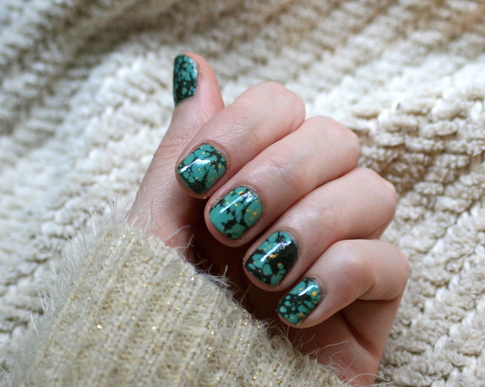4. Turquoise and Black Nail Art - wide 2