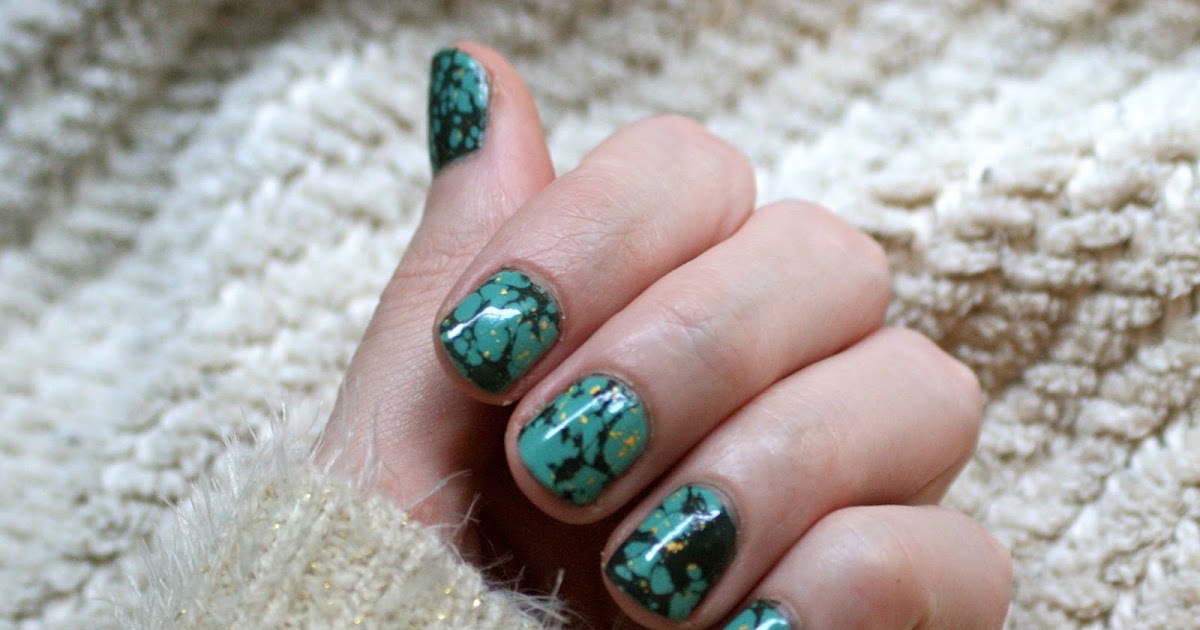 4. Turquoise and Black Nail Art Design - wide 3