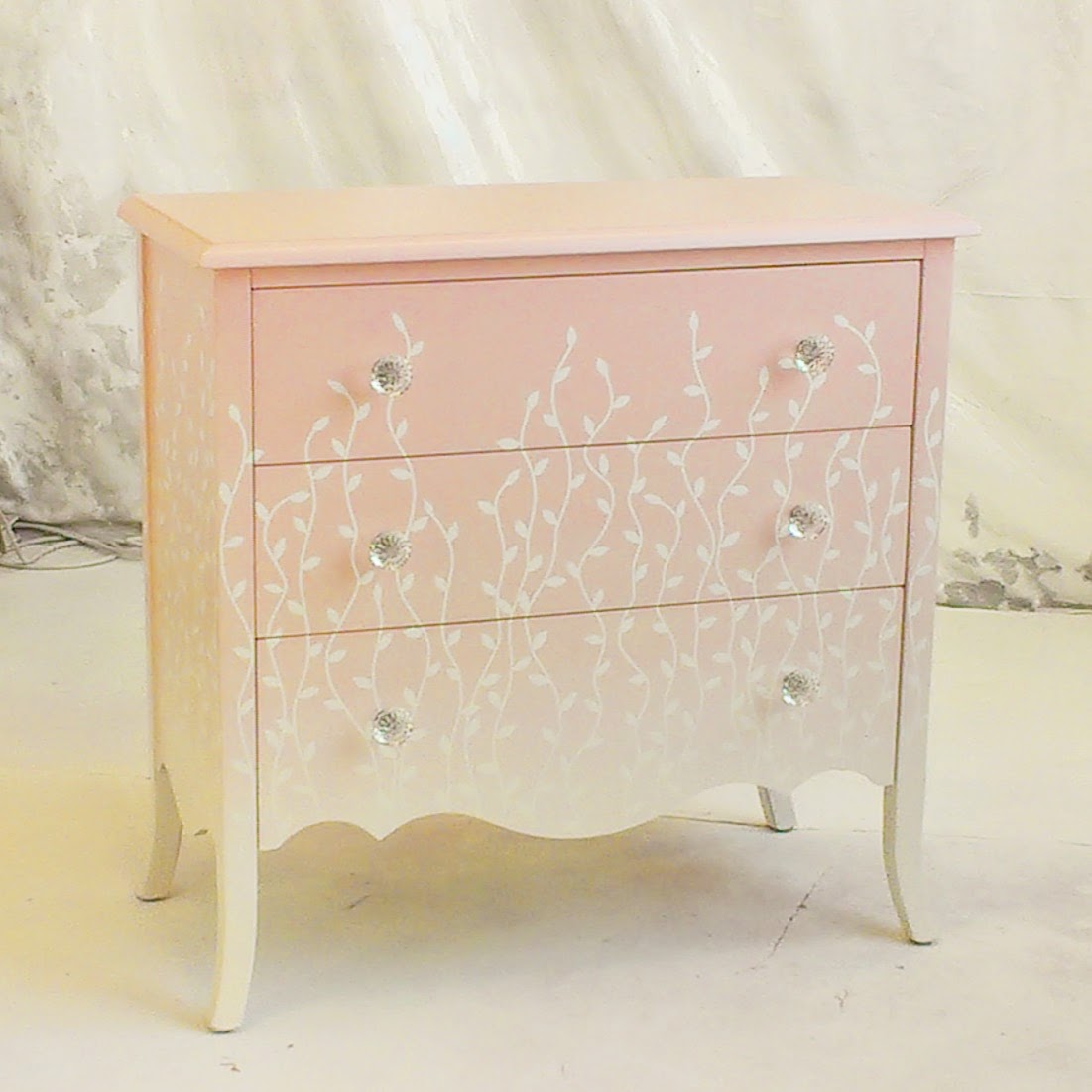 Sydney Barton Painted Furniture Pink And White Ombre Chest With