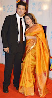 vidya with husband in zee cine awards 2013 photos