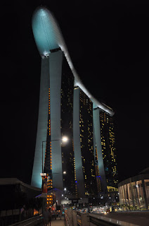 Hotel and casino Marina Bay Sands, view from ground floor
