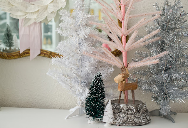 Pink and White Christmas Dining Room