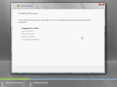 самое начало установки