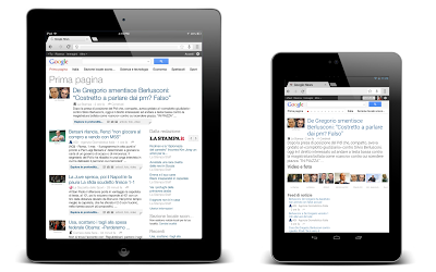 Google News vista da tablet.