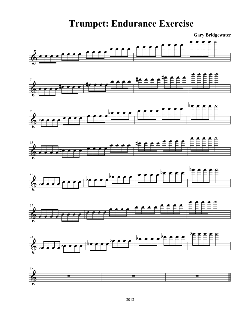 Trumpet Trumpet Endurance Exercise