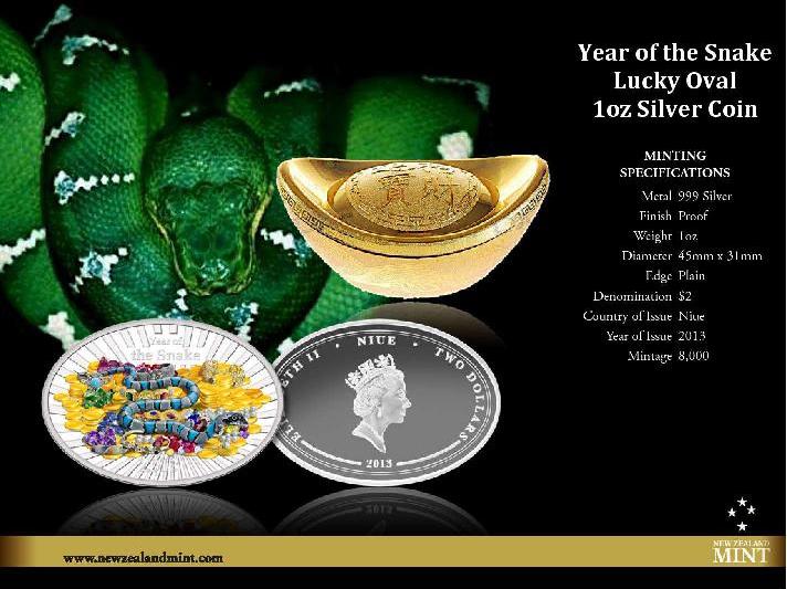 Success 1oz Silver Proof Coin Perth ANDA Coin Show Issue 2013 Year of the Snake