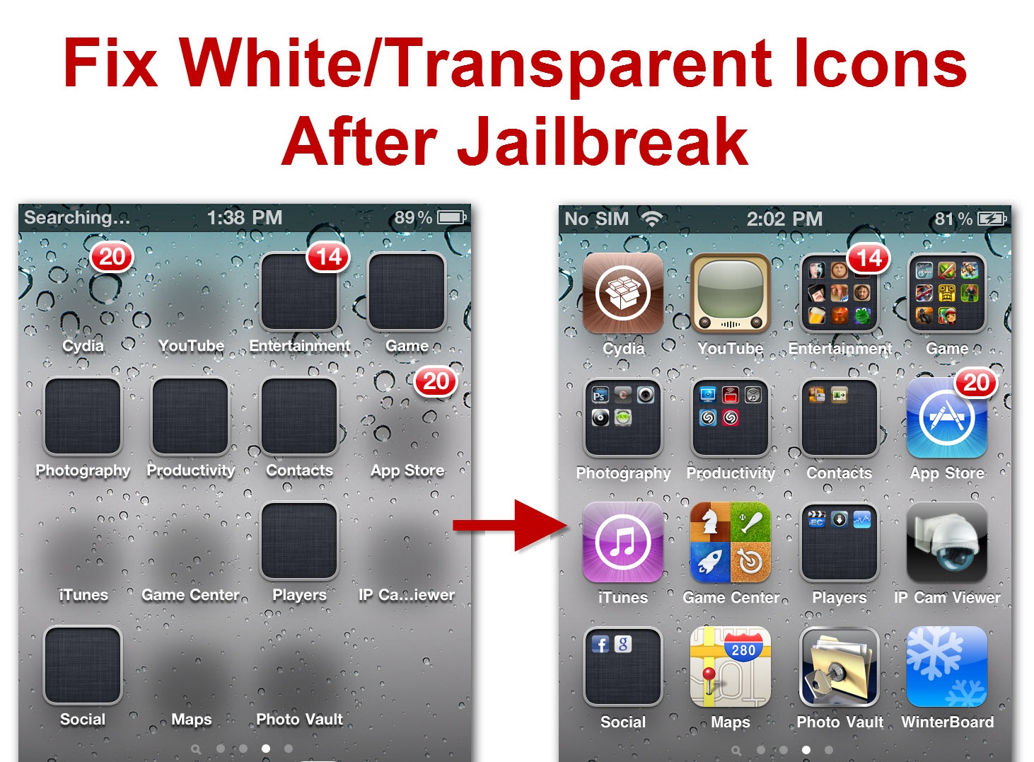 How To fix transparent app icons in iPhone after jailberak Apple Tricks
