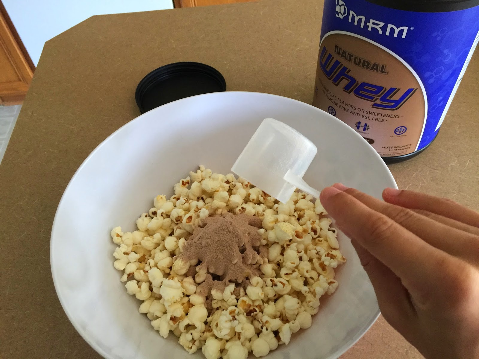 Diary of a Fit Mommy Chocolate Dusted Protein Popcorn