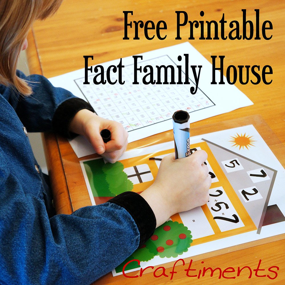 Craftiments: Free Printable Fact Family House Worksheet