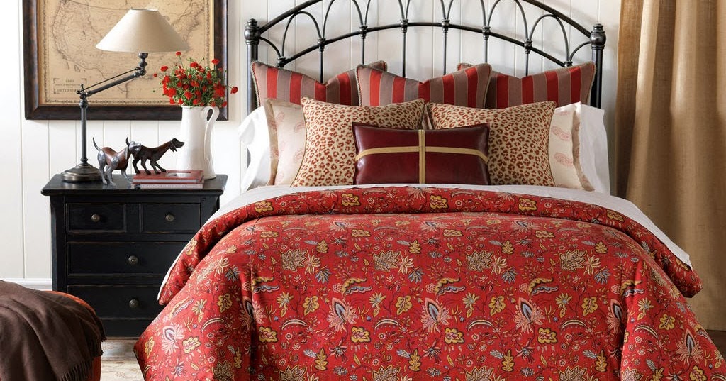 Elegant Red Floral Bedding Sets Barclay Butera Marseille Collection
