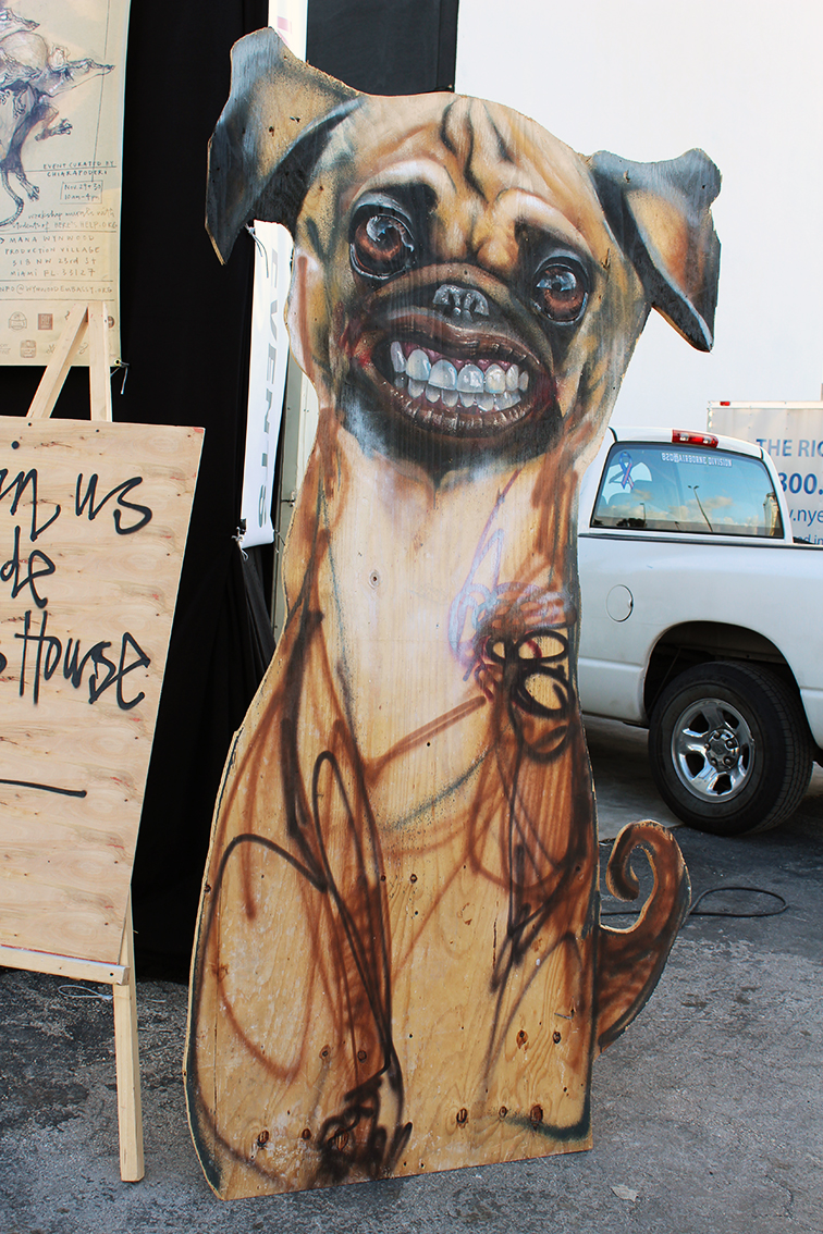 Herakut solo exhibition at Miami Art Basel 2014 at Mana Wynwood, smiling dog Herakut solo exhibition at Miami Art Basel 2014 at Mana Wynwood, smiling dog