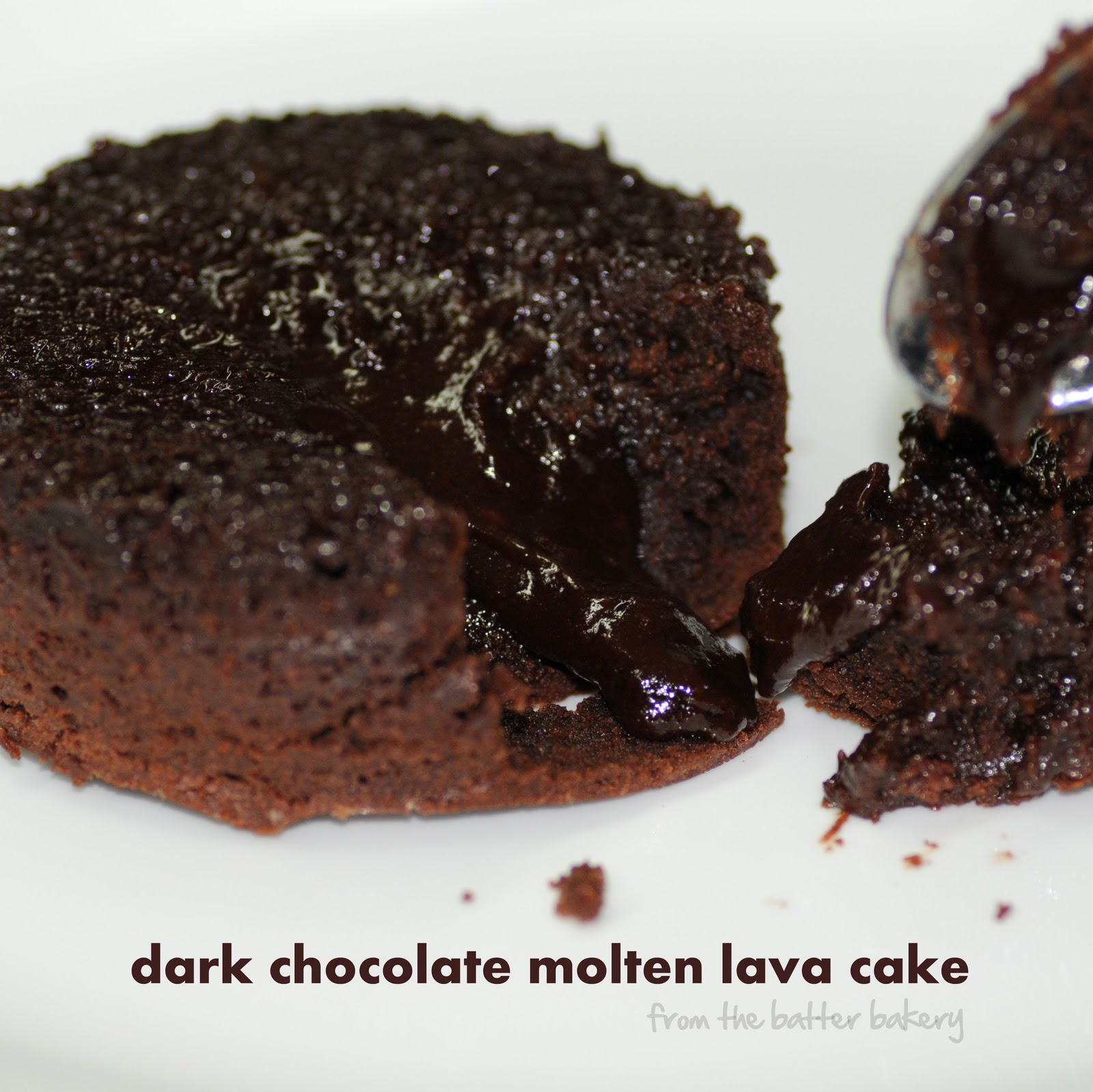 the batter baker Dark Chocolate Molten Lava Cake