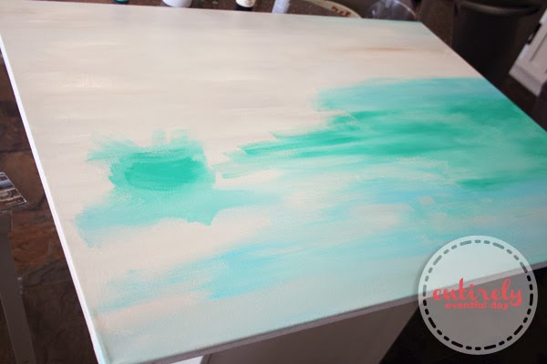 DIY Knock-off Abstract Painting. Tips for painting your own. www.entirelyeventfulday.com #knockoff #painting