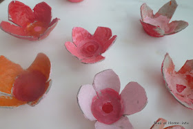 egg cartons turned into cherry blossoms