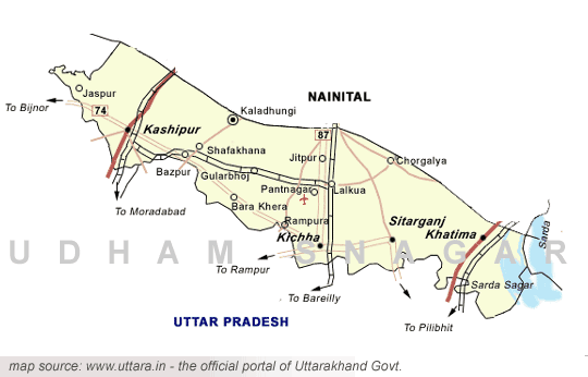 Udham Singh Nagar District Map Bangla Site: Udham Singh Nagar District