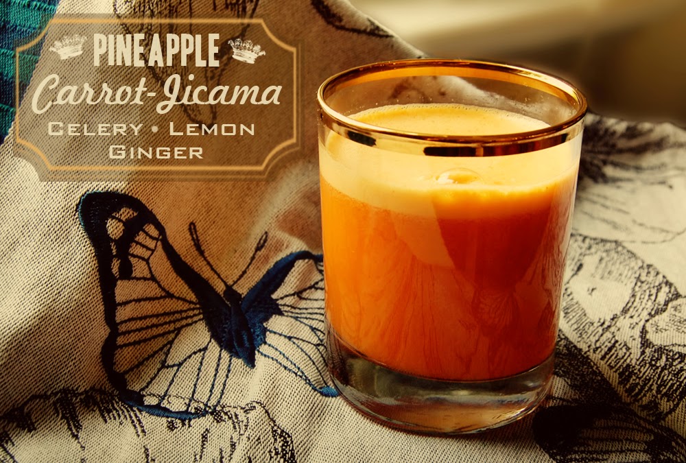 The Queen's Table Sunny Light Pineapple Carrot Jicama Celery Juice. An