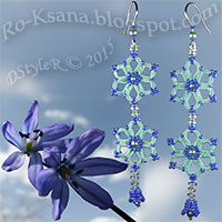 “Spring Freshness” / “Scilla Siberica”
Tatting & Ndebele Earrings
Серьги “Весенняя свежесть” / “Пролеска”:
фриволите & ндебеле