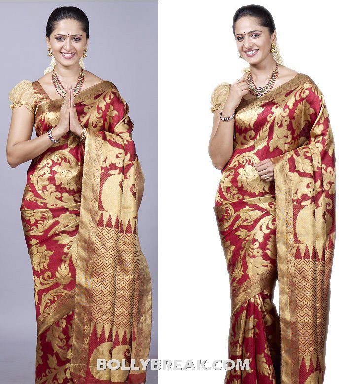 Anushka Shetty in red saree - (7) - Anushka Shetty in Traditional Saree