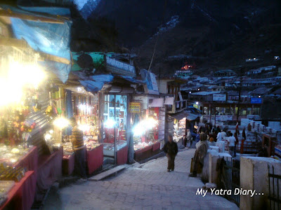 The Bazaars of Badrinath selling various souvenirs in Garhwal Himalayas, Uttarakhand