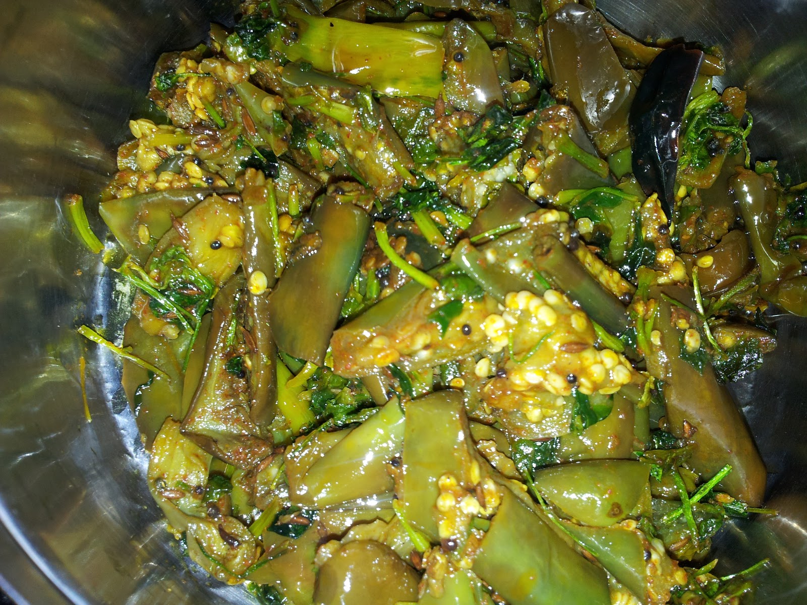 Brinjal Fenugreek leaves curry or Vankaya Menthi kura