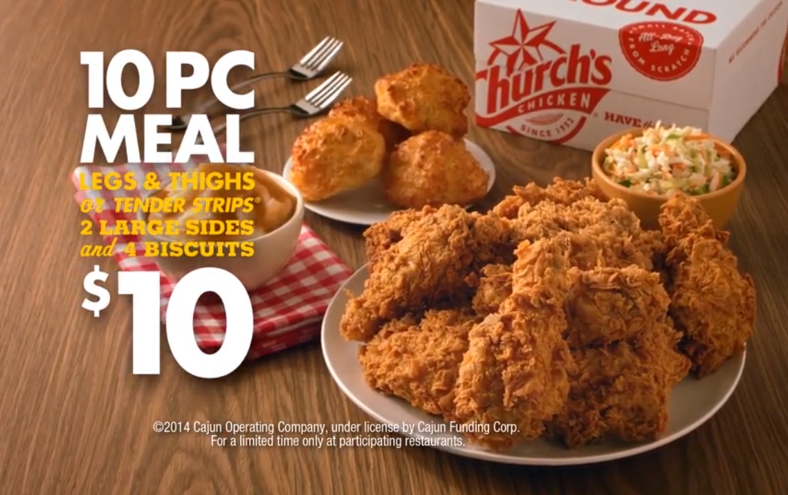 News Church's Chicken 10 Piece Meal for 10 Brand Eating