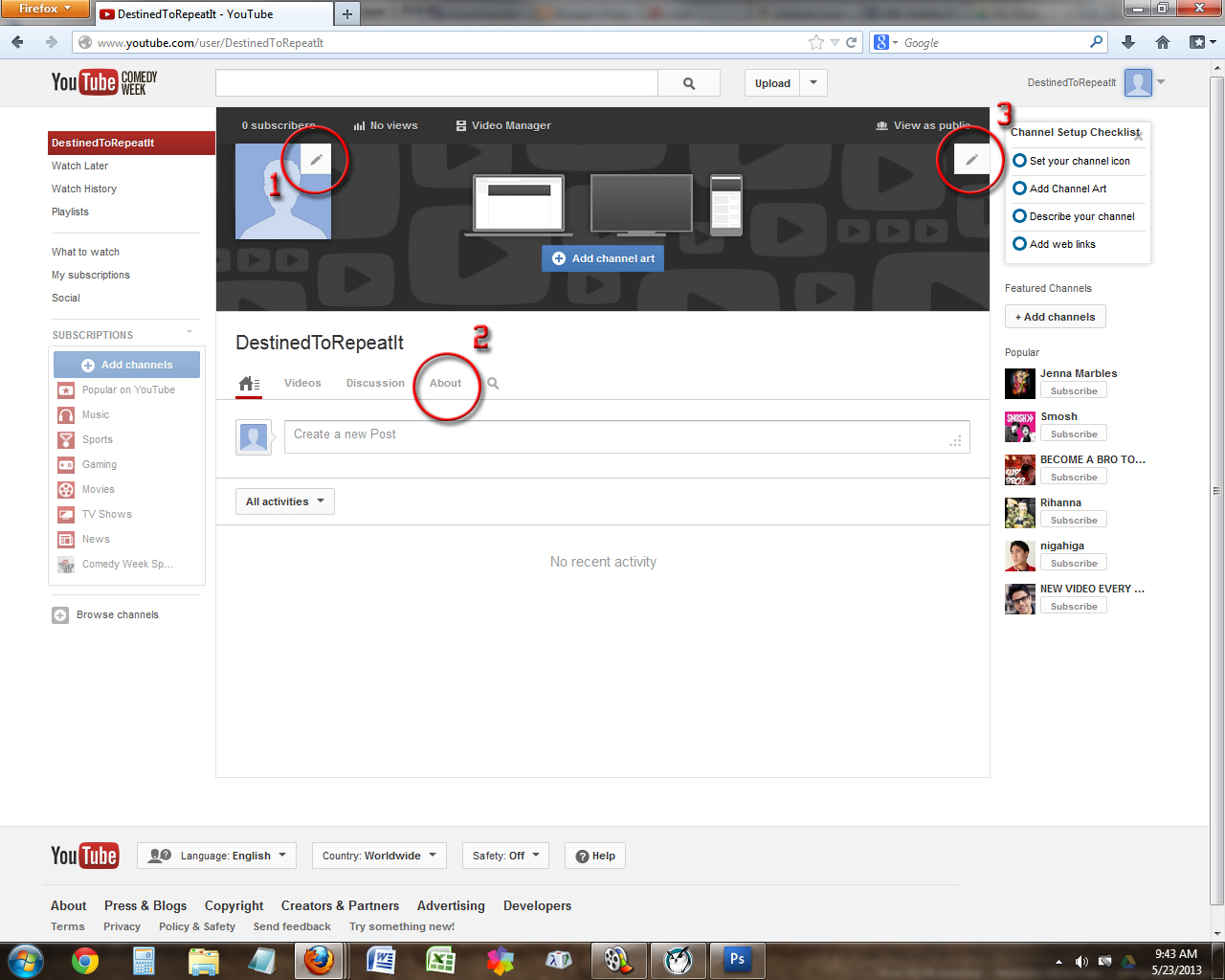 Projects in Computers Create YouTube Accounts