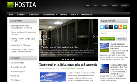 Hostia Blogger Template