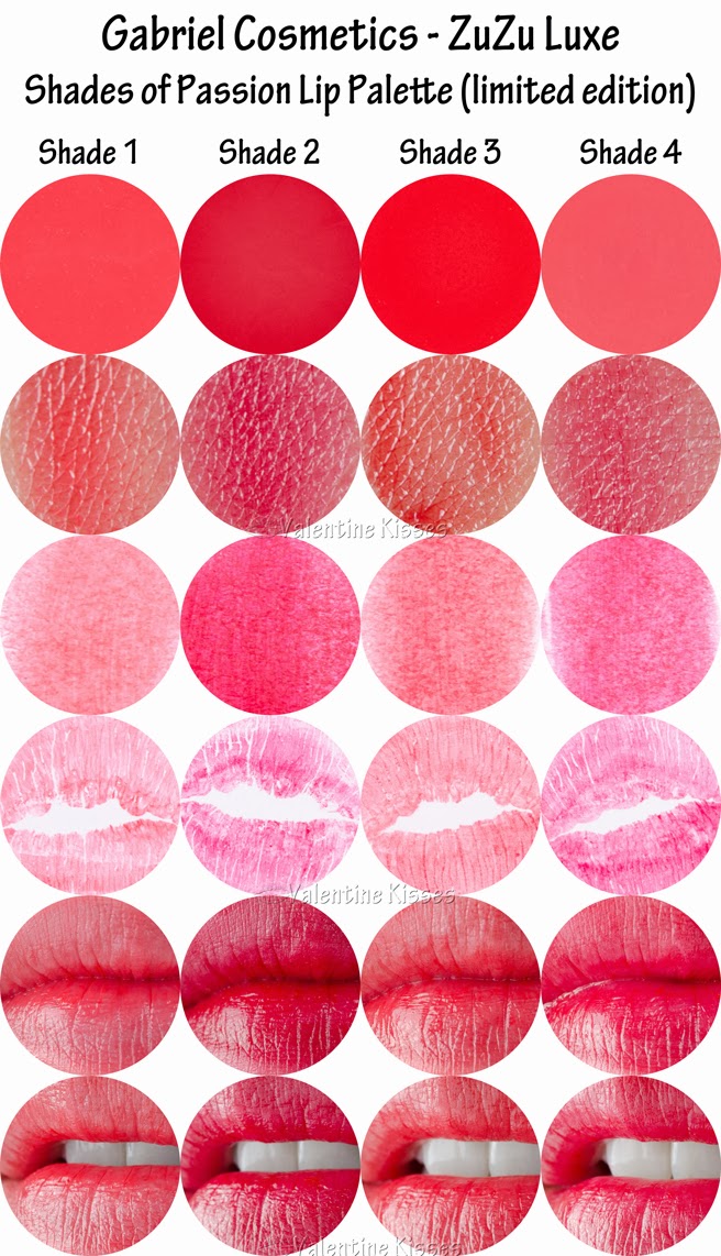 Valentine Kisses Gabriel Cosmetics ZuZu Luxe Shades of Passion Lip