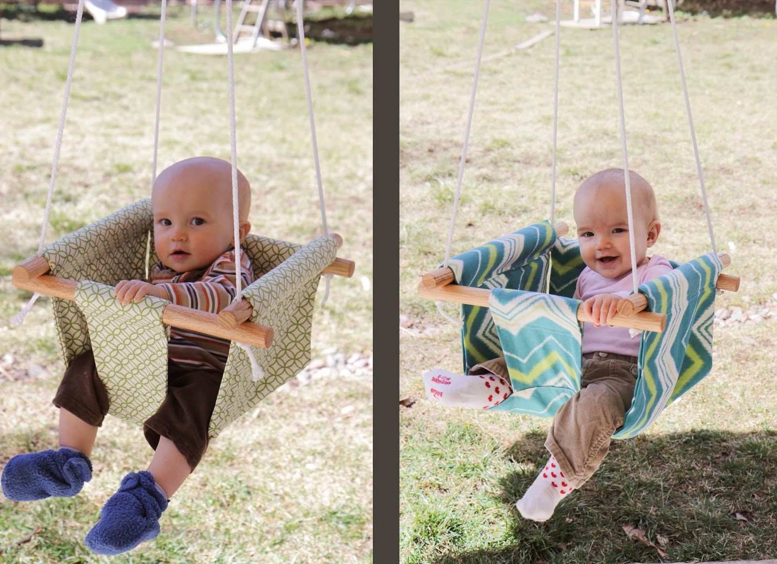 Little Bits of This Homemade Baby Swings for the twins