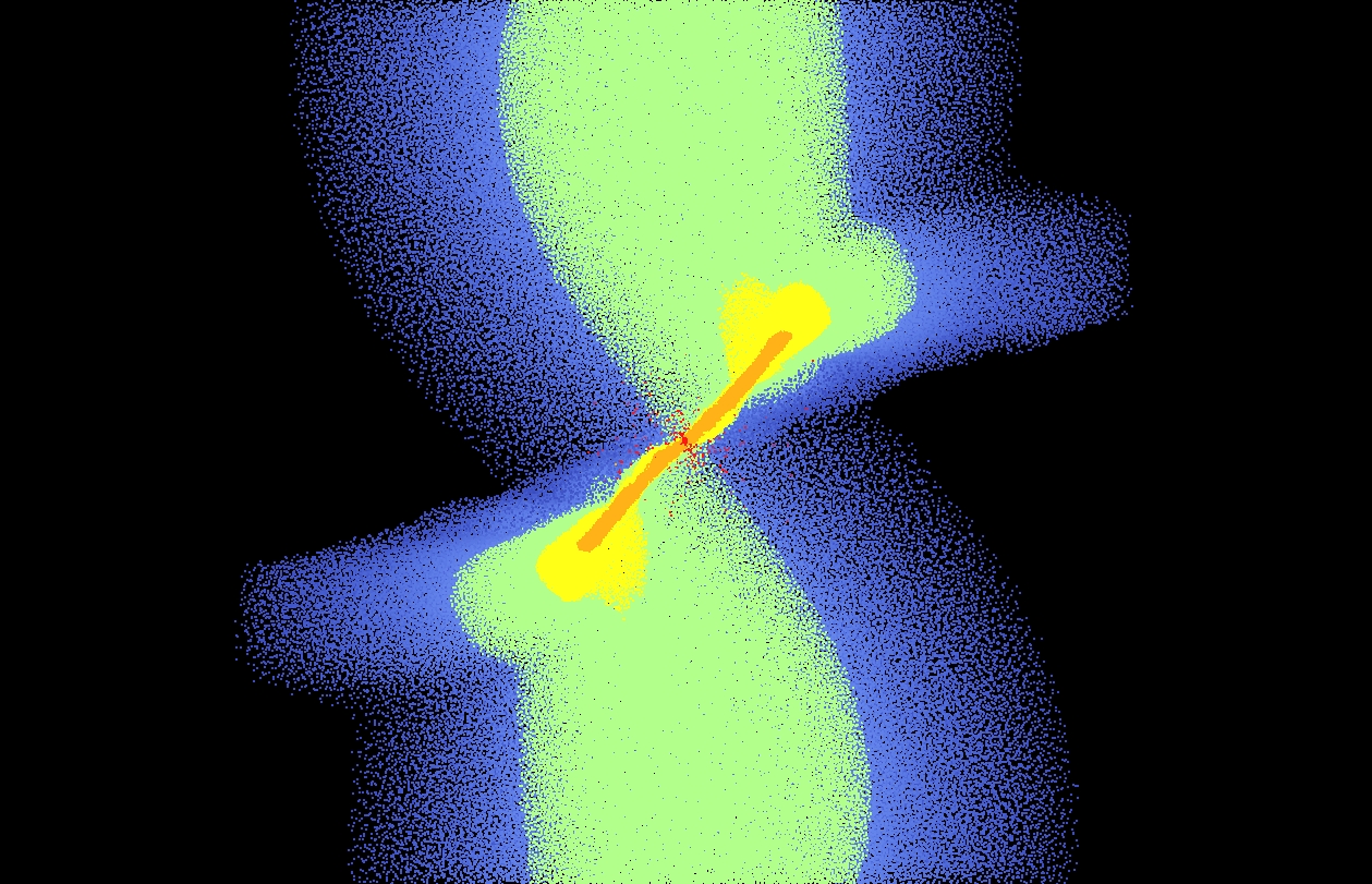 Simulacion de la colision de un par de cores