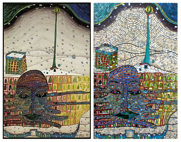 Custom Projects A Painting Transformed Into A Stained Glass Mosaic