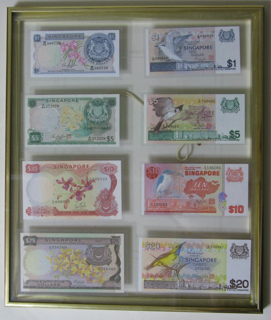 nut's Singapore Banknotes Collection Framing of Banknotes