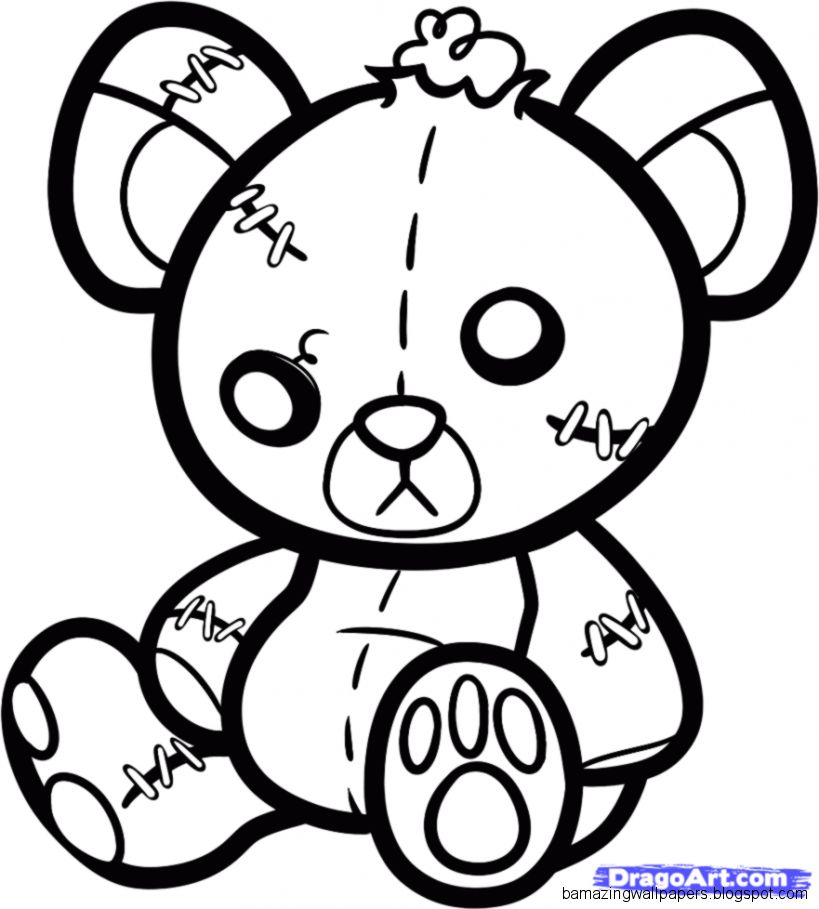 How to Draw a Stitched Teddy Bear Teddy Bear Tattoo Step by Step How to Draw a Stitched Teddy Bear Teddy Bear Tattoo Step by Step