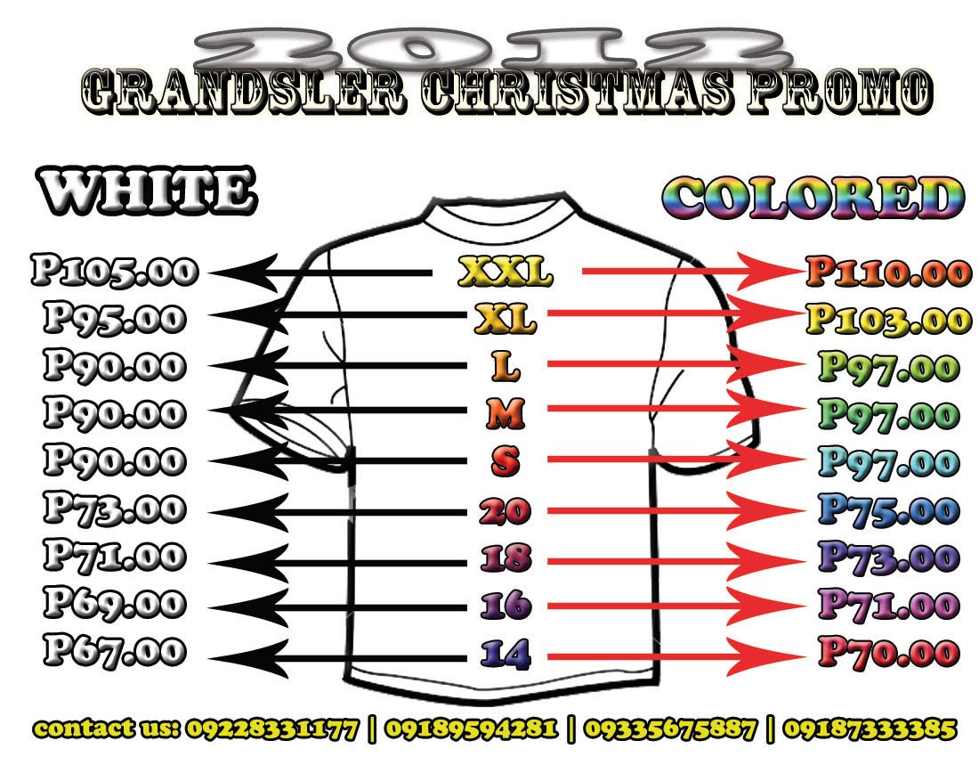 grandsler t shirt prices bohol educational supplies grandsler shirt color chart