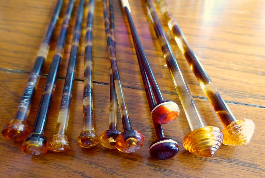 Teresa Kasner Vintage Faux Tortoise Knitting Needles