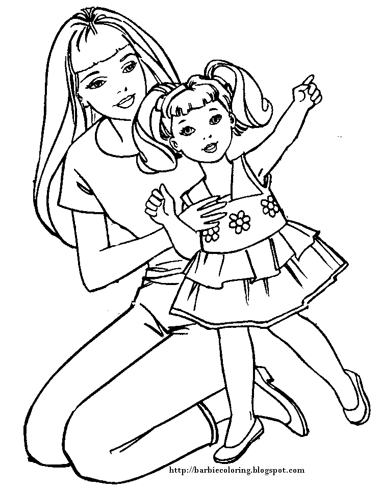 BARBIE COLORING PAGES: BARBIE BABYSITTER COLORING PAGE