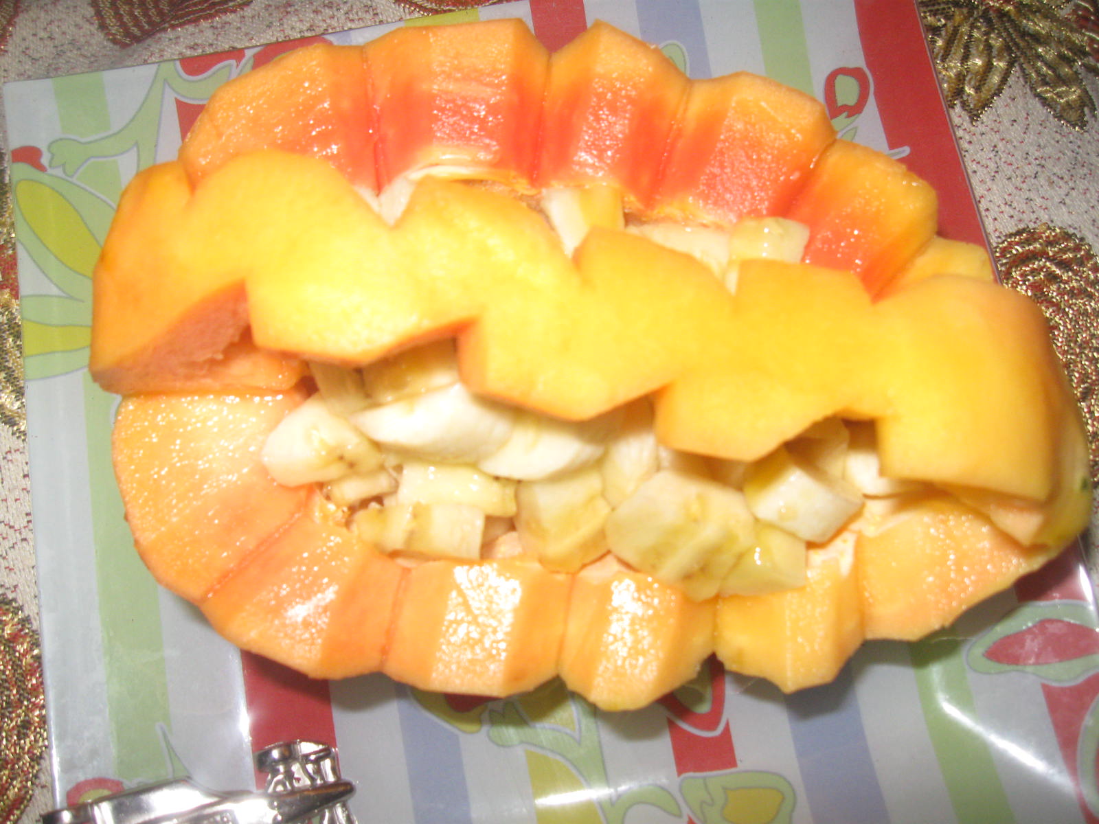 Indian Vegetarian Recipes Papaya Basket/Fruit Basket/Fruit Carving