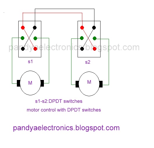 pandya electronics: Motor direction control with DPDT switch 8 pole dpdt relay wiring diagram 