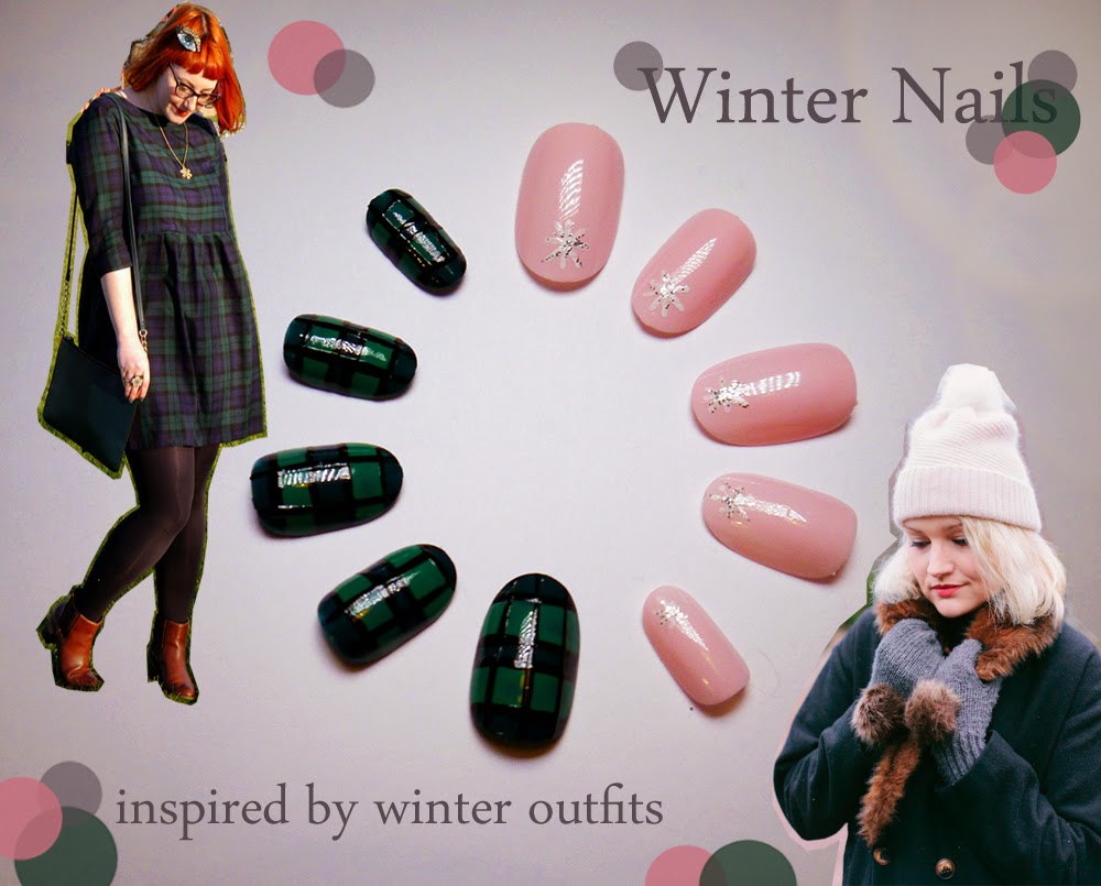 Winter Nails winter nails, winter outfits, tartan nails, pink nails