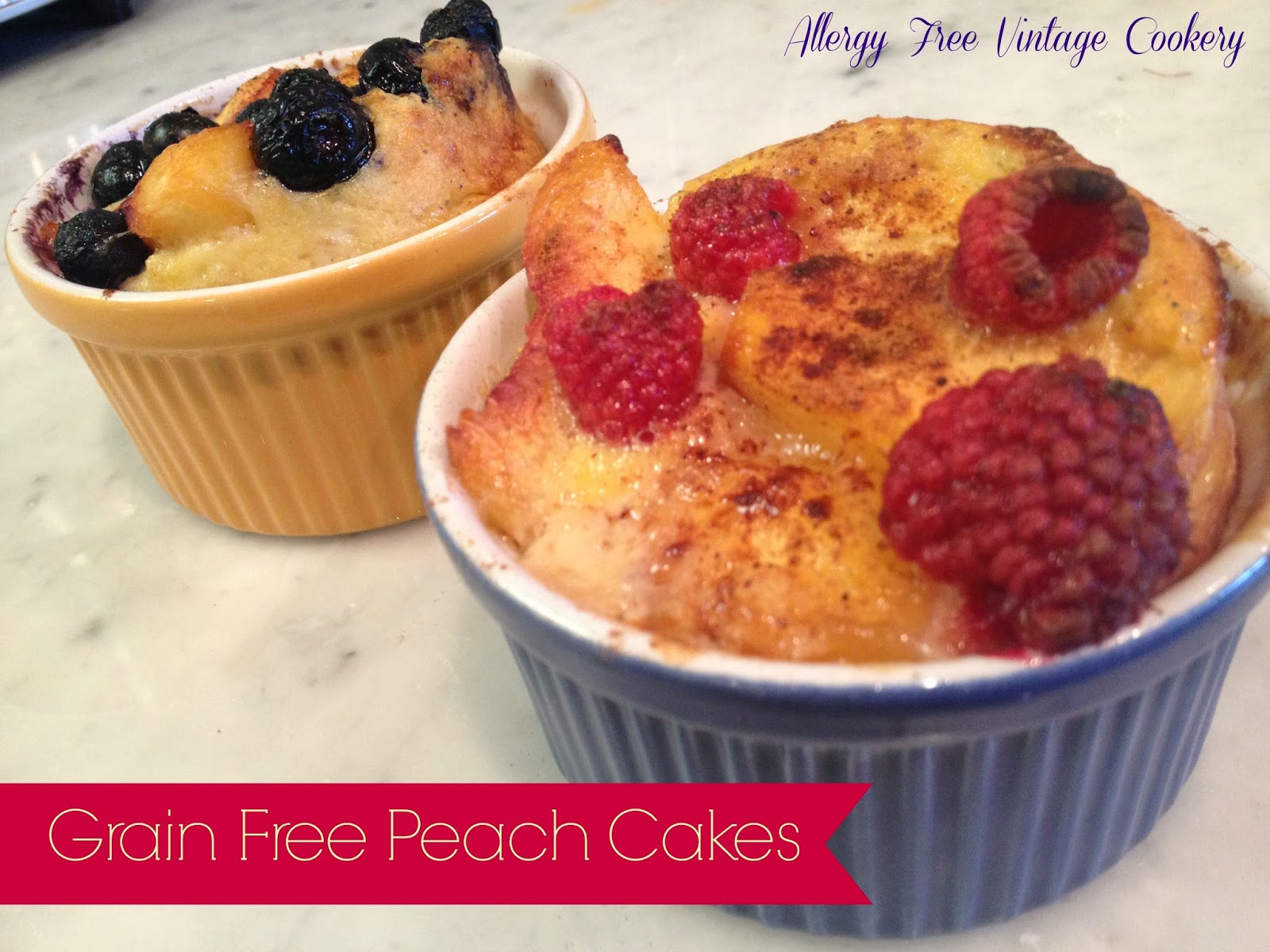 AllergyFree Vintage Cookery Grain Free Individual Peach Cakes (GF, DF)