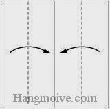 Bước 2: Gấp hai cạnh giấy vào trong. Bước 2: Gấp hai cạnh giấy vào trong.