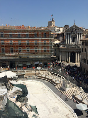 View from apt of Trevi fountain (under construction)