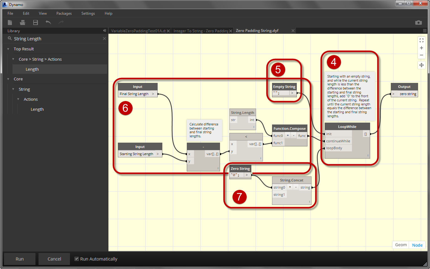 The Image Above Shows Graph Of Zero Padding String Custom Node A Description Function Follows