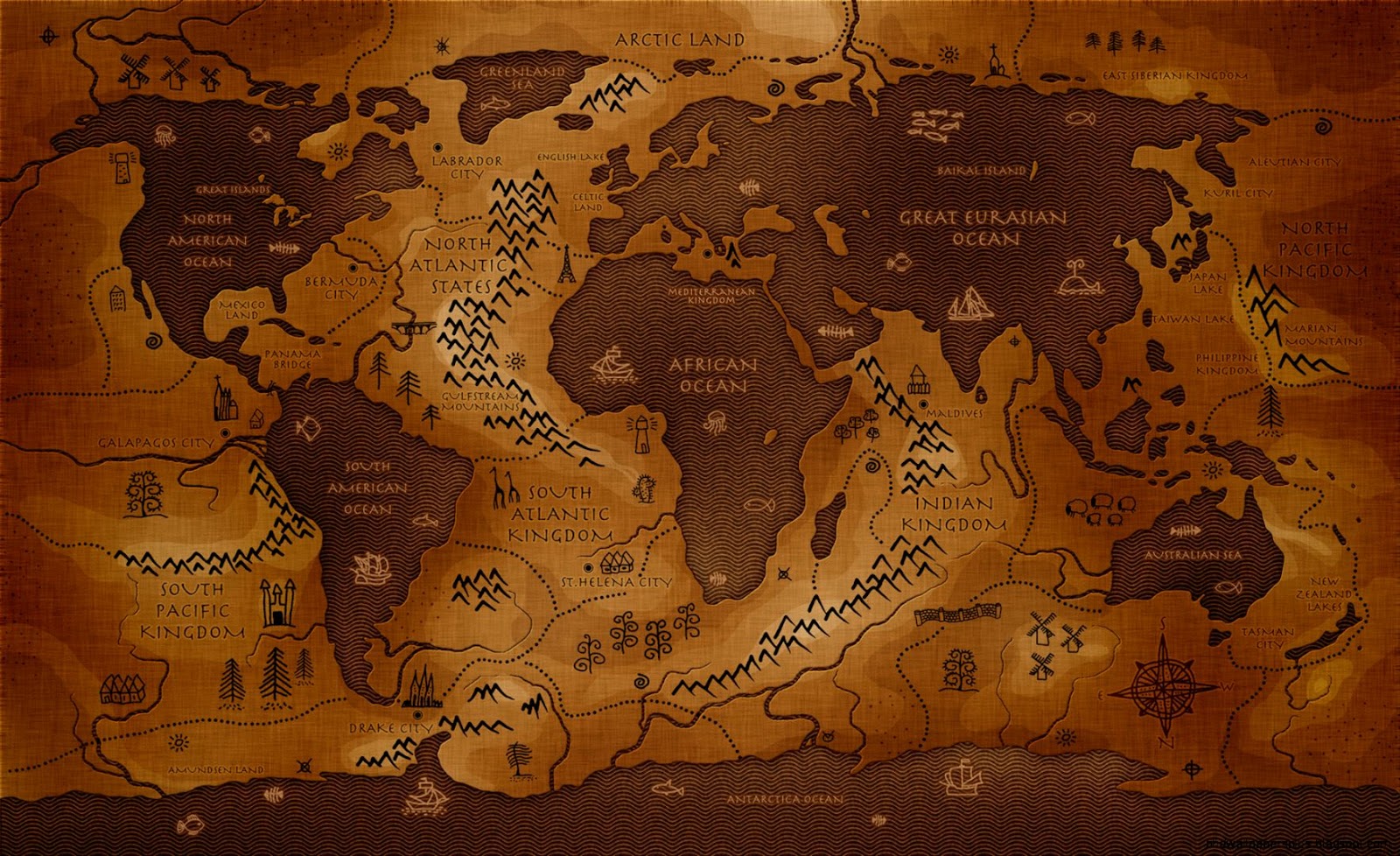 Opposite World Map Opposite World Map