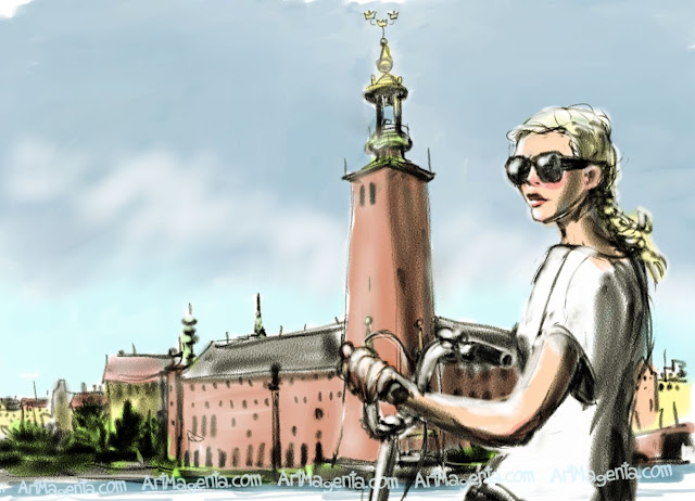 The girl from Stockholm is a sketch by artist and illustrator Artmagenta