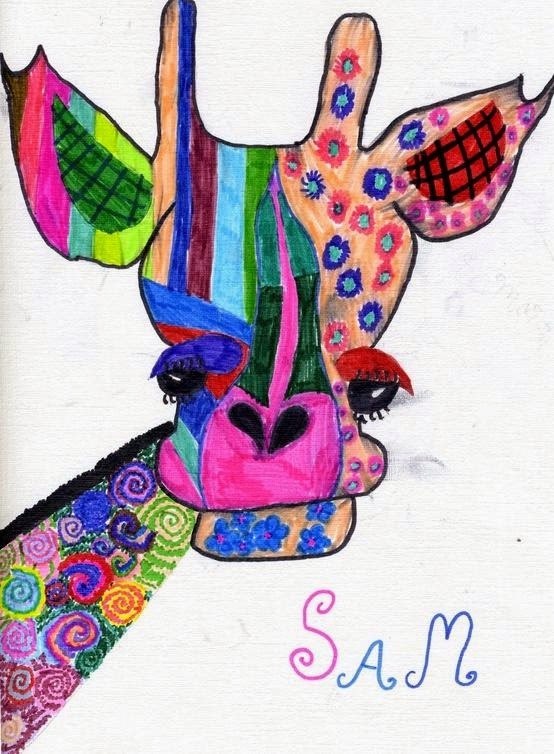 kid's art - giraffe drawing - spittin toad